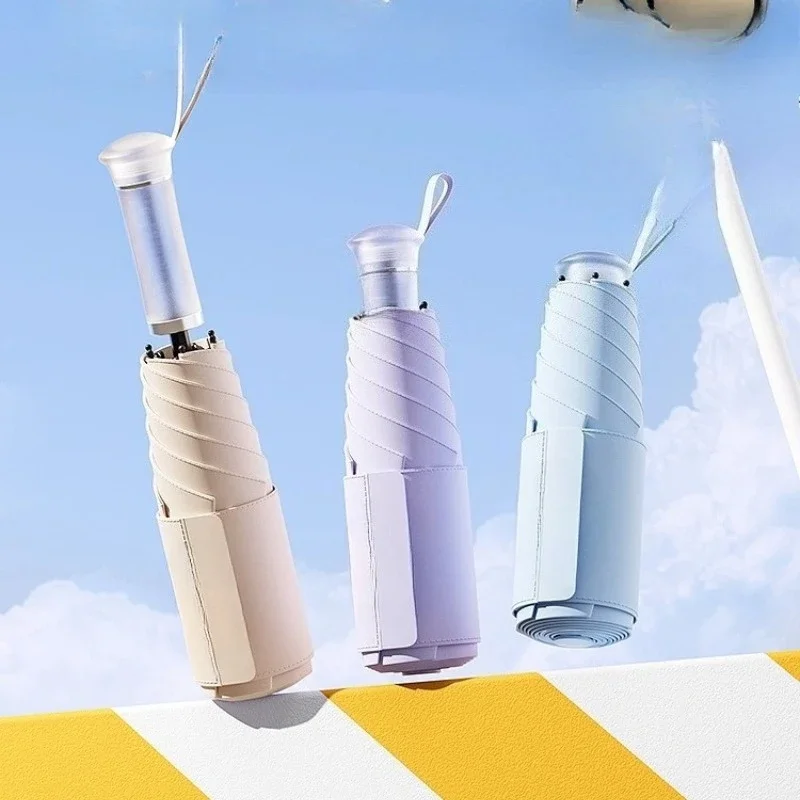 Telescopic Automatic Umbrella Auto Open Close UPF50+ Windproof Compact Portable Travel Parasol for Women Girls Daily Use 접이식 양산