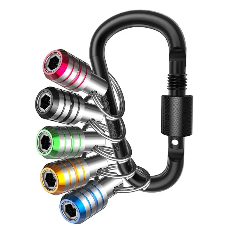 ~Latest Model Bit Holder Keychain, 1/4 Hex Shank Impact Drill Bit Keychain Quick Change Connect Holder Drill Screw Adapter