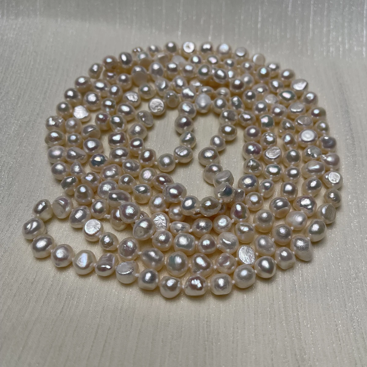 Spring Women Sweater Chain Natural Freshwater White Pearl 8-9mm For Women Christmas Halloween Gift Chain 160cm