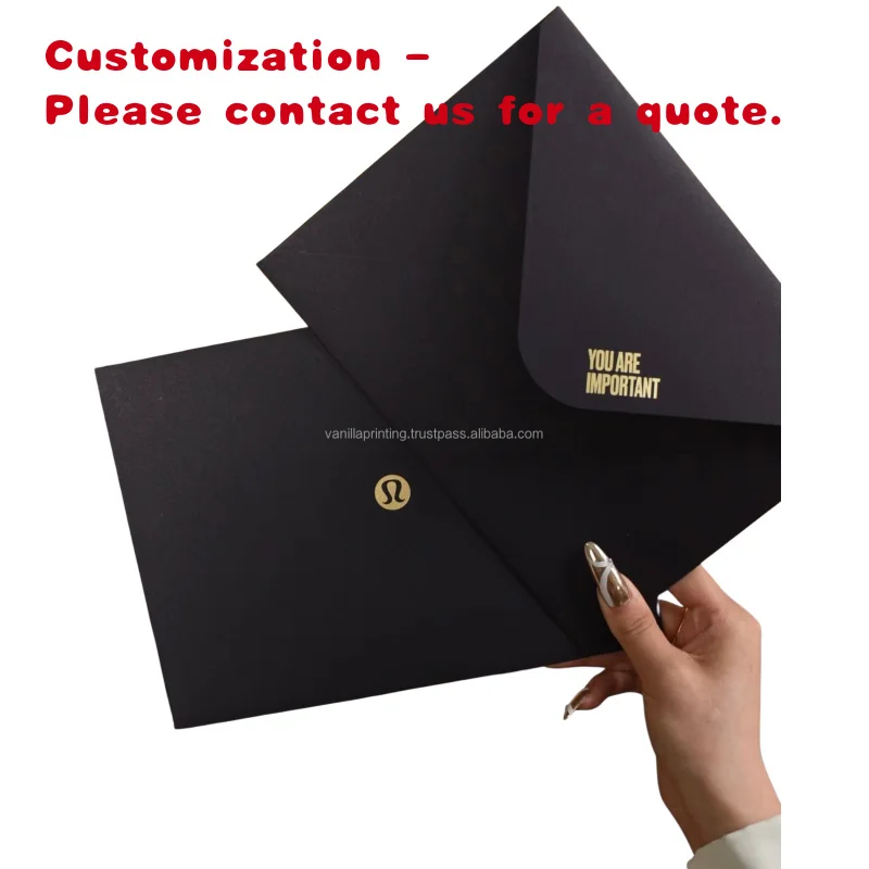 

custom.High-End Custom Foil Stamping Envelope Printing Personalized Business Envelopes Designed and Printed on High Quality Blac