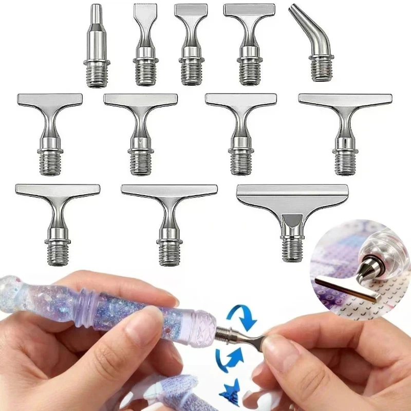 Embroidery Diamond Painting Diamond Pen Tip Threaded Pen Tip Accessory Stainless Steel Pen Tip Diamond Embroidery Tools