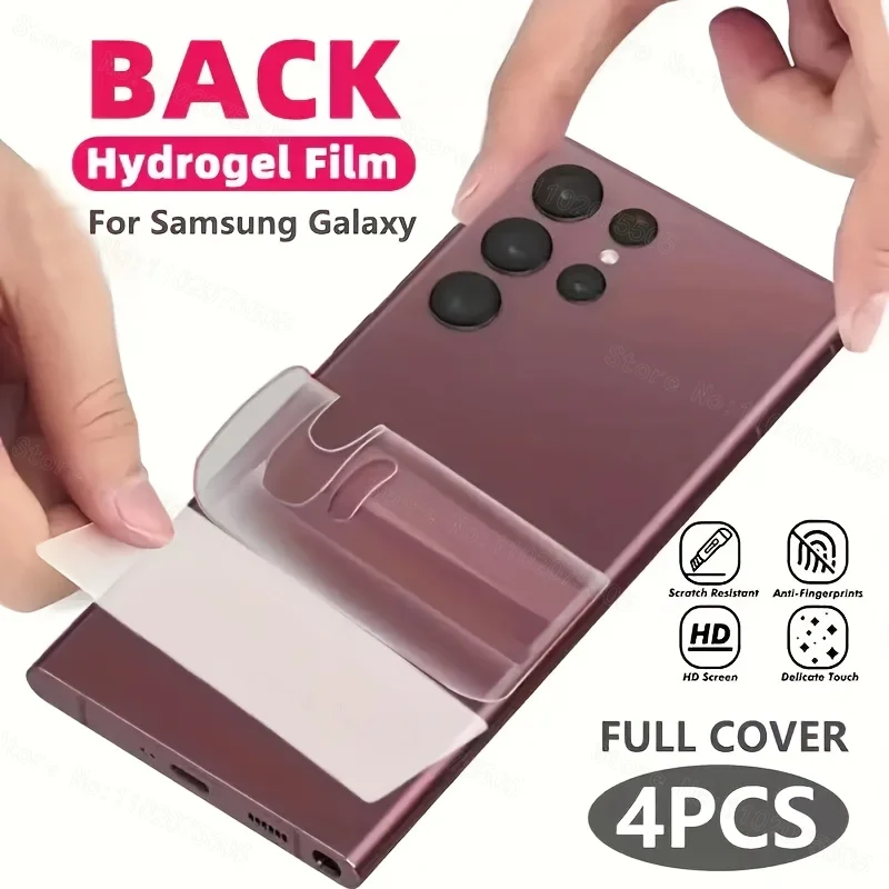 4pcs Protective Film for samsung galaxy S25Fe,S24, S23,S22 Ultra Plus FE,Featuring Special Back Film,Soft Water-Setting Film