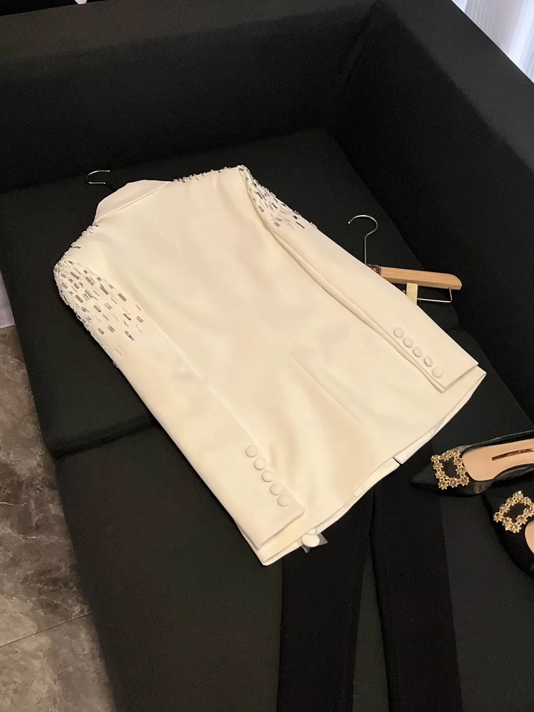 سترة نسائية أنيقة جديدة لعام 2025 مزينة بالماس الثقيل، تضيق الخصر وتنحف الجسم، عالية الجودة، طراز D345، مناسبة للعمل، بأكمام ... #2