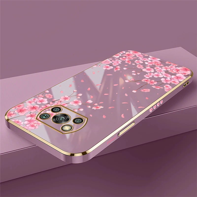 Silicone Soft Phone Case For Xiaomi Poco X5 X4 Pro Luxury Shockproof Cover For Poco X2 X3 NFC X3 GT Flower Floral Hoesje