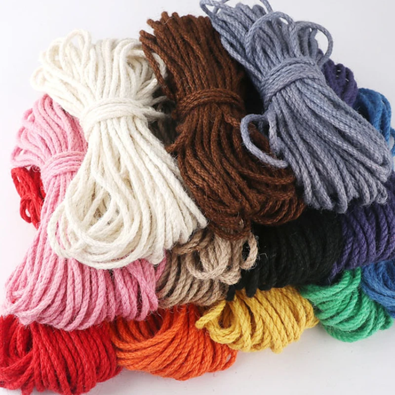 5mm Natural Jute Rope colorful Twine Rope Hemp Twisted Cords Macrame String Pet Scratching Handmade DIY Craft Decoration 10yard