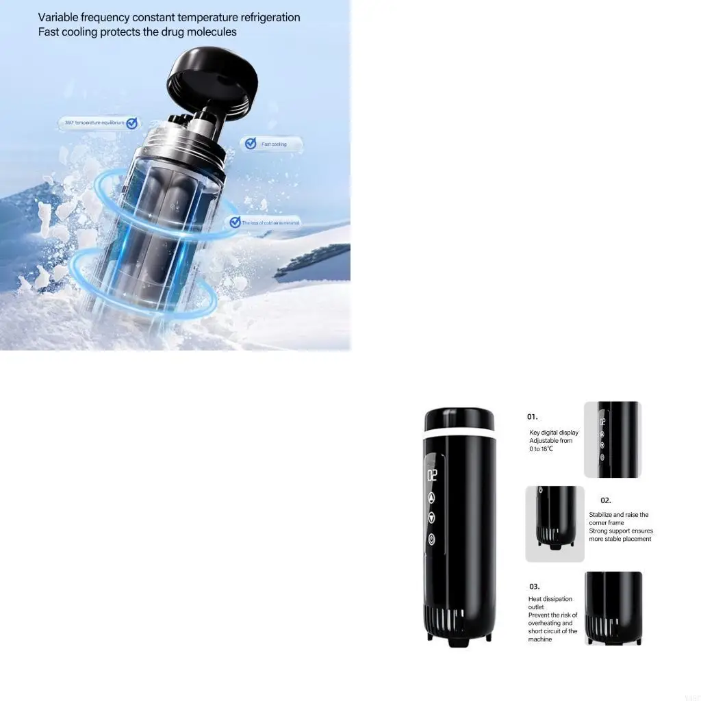 

Portable LCD Portable Refrigerated Cup Coolers Flask Outdoor Beverage Refrigerato