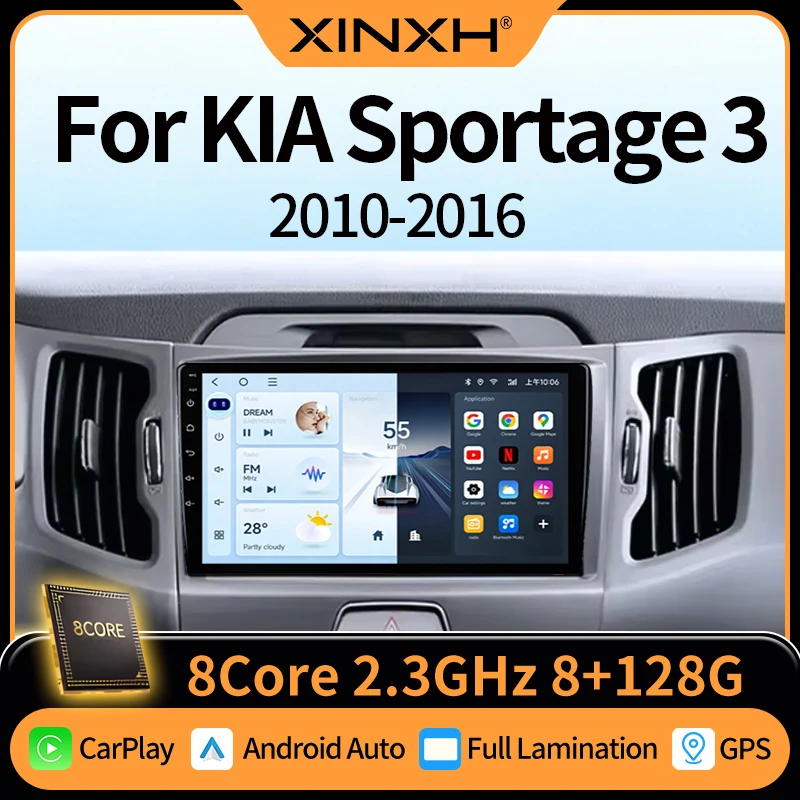 Wireless CarPlay & Android Auto Car Stereo for Kia Sportage 3 2010-2016 DSP & 48EQ GPS Multimedia Radio Head Unit