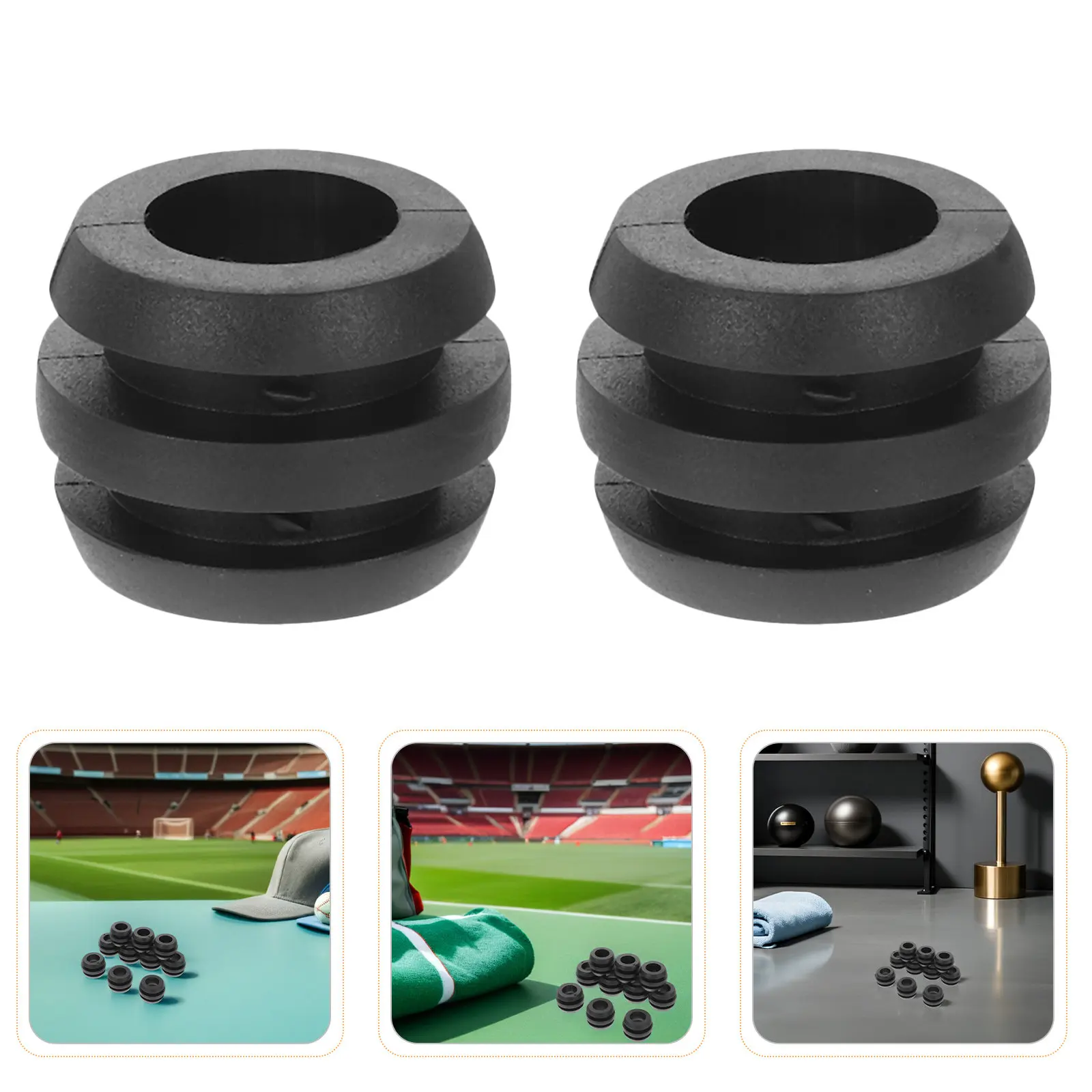 

12Pcs Rubber Foosball Bumpers Black 3.00x3.00x2.50cm Replacement Parts for Football Table Stable Rod Cushion Pads Tabletop Game