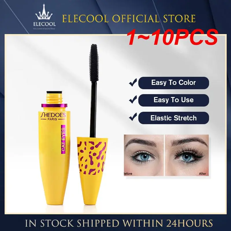 1 ~ 10 Stuks Wimper Extensie Make-Up Mascara Dikke Curling Waterdichte Zwarte Kleur Geconcentreerd Langdurige Mascara Cosmetica Tslm1