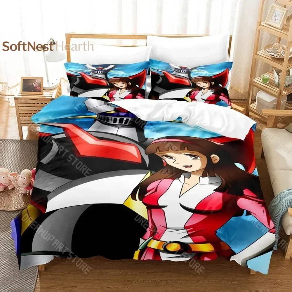 2026 3D Print Mazinger Z Bedding Set Single Twin Full Queen King Size Bed Set Aldult Kid Bedroom Duvetcover Sets