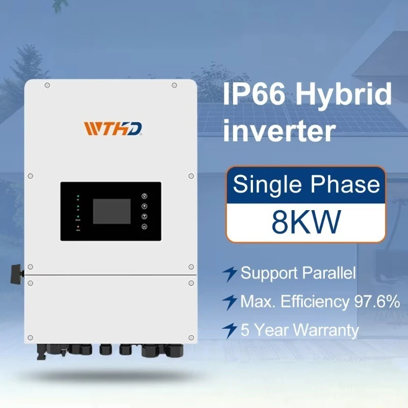 

Single Phase IP65 8KW Hybrid Solar Inverter 8000W 8KVA Support Low Voltage 48V Battery Onduleur Solaire Hybride
