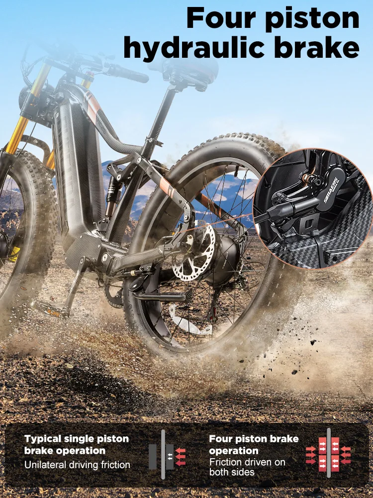 Electric Mountain Fat Tire Bike BURCHDA HC26 Dual Drive Snowmobile ATV Heavy Duty Motorcycle Overseas