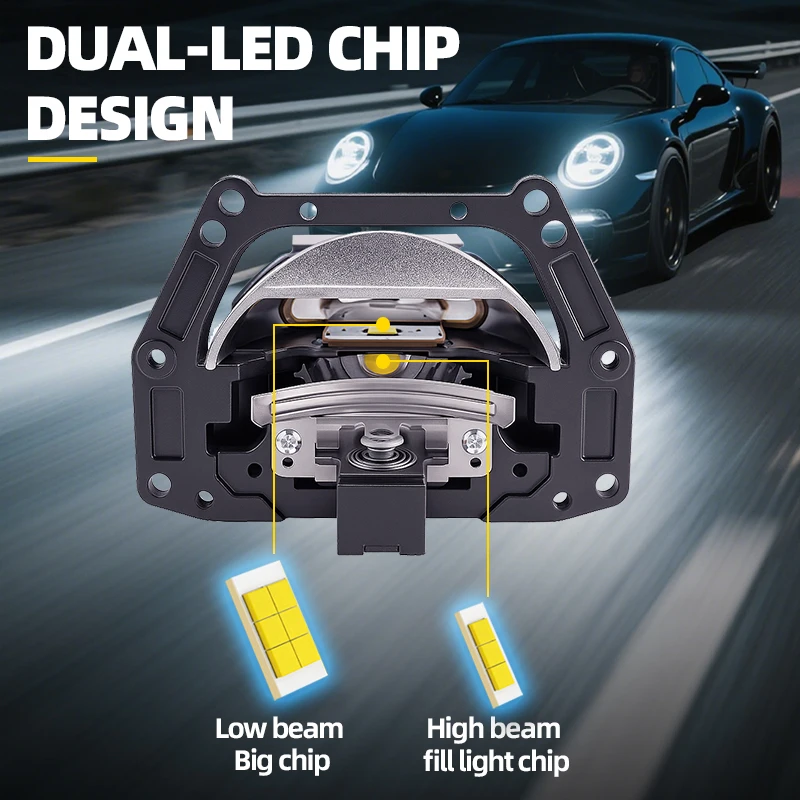 SANVI voiture LK8 Bi LED projecteur lentille phare 12V 120W Hella 3R G5 pour H4 H7 9005 9006 lumière LED rénovation voiture accessoires