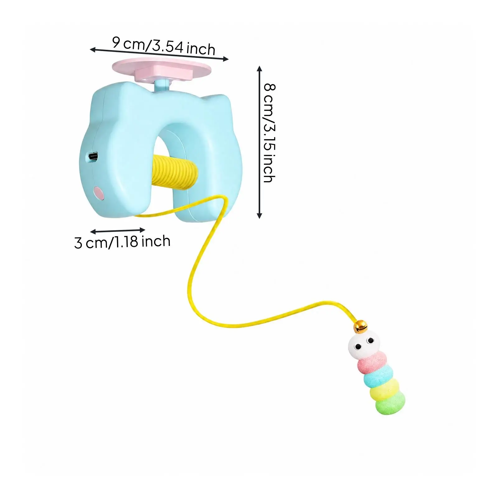 Cat Feather Wand Toy Retractable Teaser for Indoor Kitties Interactive Auto Play Rechargeable Hanging Accessory with Plush Tip