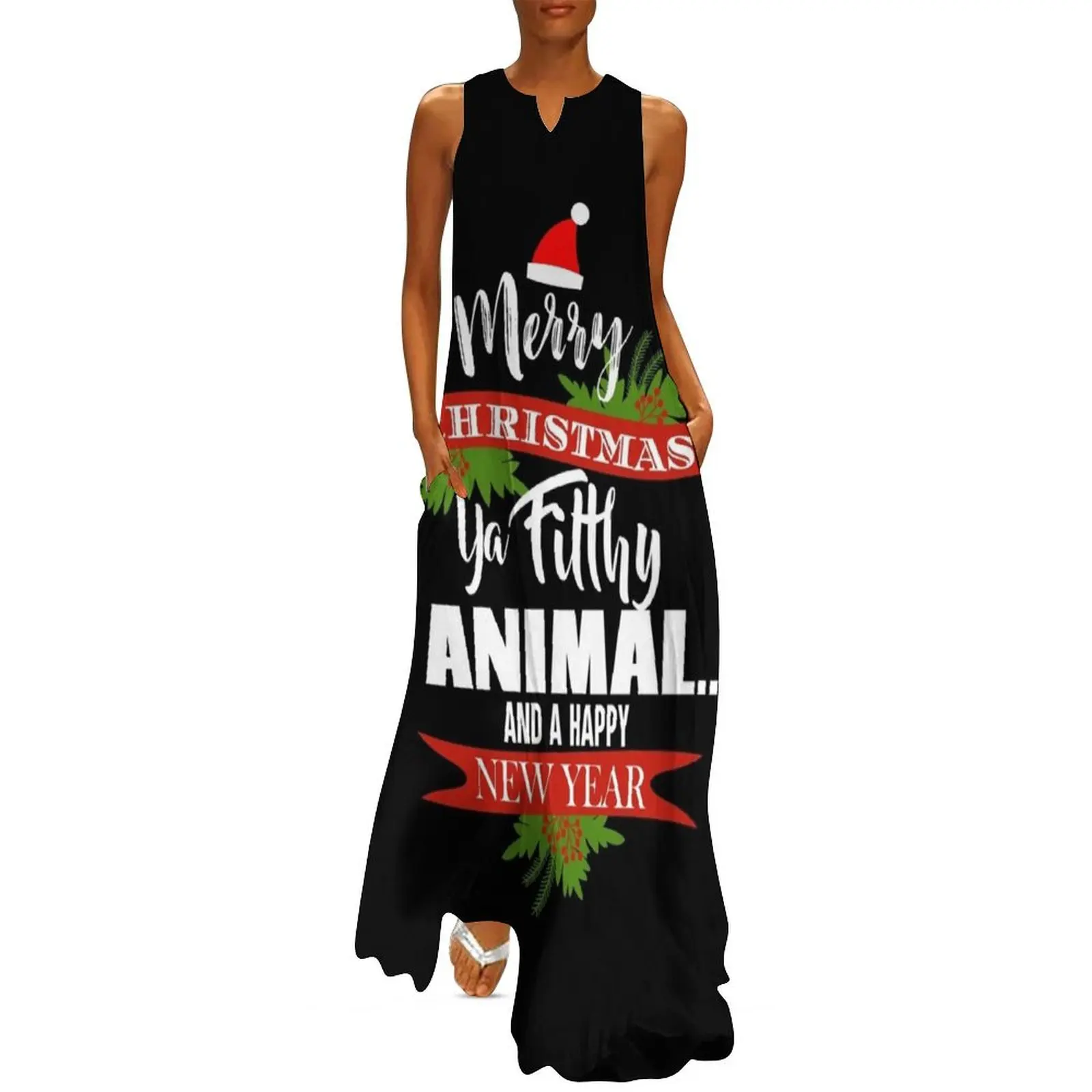 Merry Christmas Ya Filthy Animal Long Dress sexy short dresses daring women's summer dress 2025