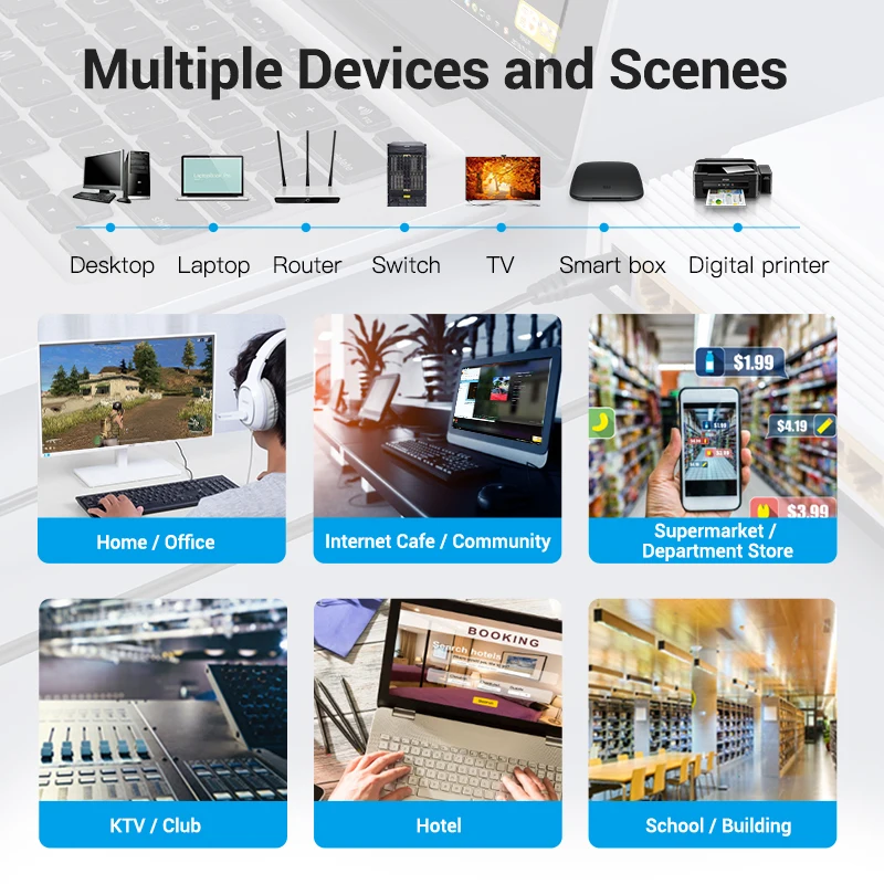 Кабель Ethernet Vention Cat8 40 Гбит/с 2000 МГц Cat 8 RJ45 сетевой патч-корд для маршрутизатора модема Интернет RJ 45 Ethernet-кабель