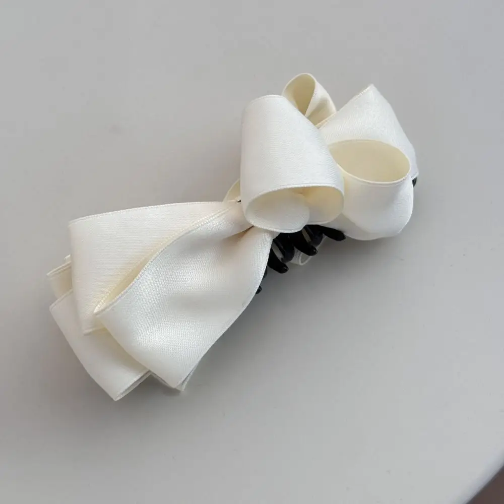 

Korean Large Bow Banana Clip Satin Bow Hair Styling Bowknot Hair Clip Sweet Cloth Hair Claw for Women Girls