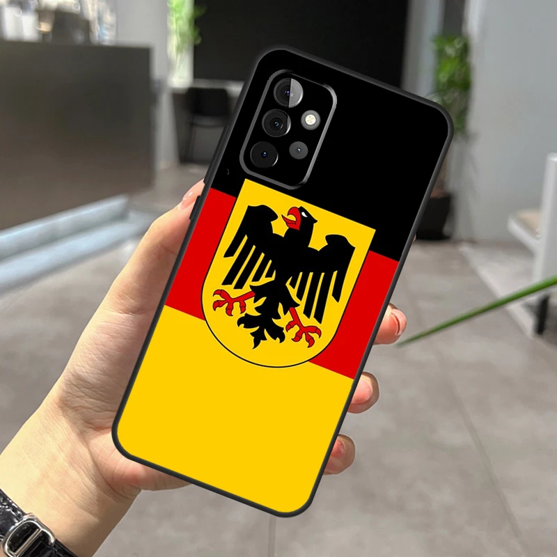 Germany Flag Emblem Case For Samsung Galaxy A73 A53 A33 A13 A12 A32 A51 A71 A14 A34 A54 A50 A70 A52 A72 Cover