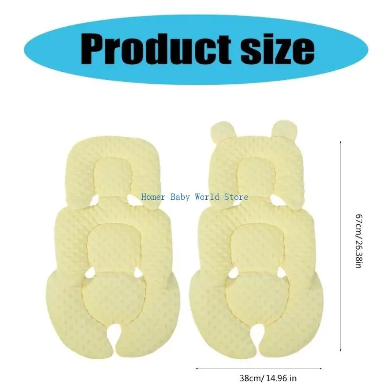 B2QD Ergonomic Infant Basket Liner Cotton Strollers Pad Shockproof Toddlers Cushion for Baby Comfortable and Safety