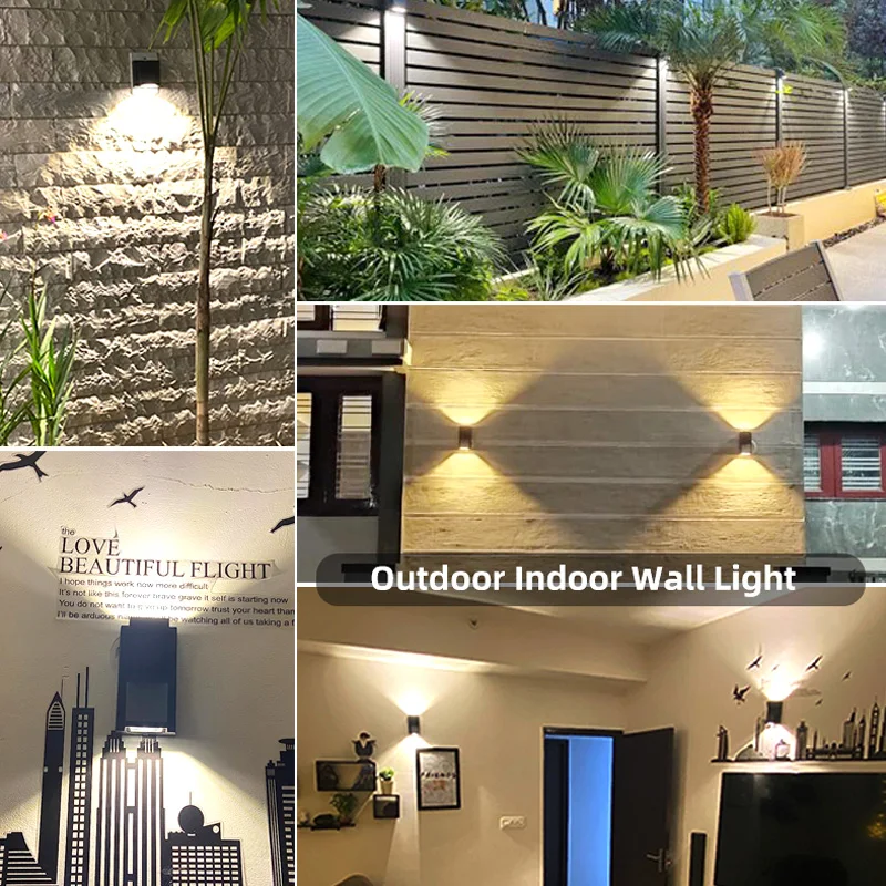 Up and Down LED Wall Lamp Outdoor Waterproof IP65 Interior Wall Light Garden Lights Aluminum Bedroom Corridor Stairs Lighting 5W