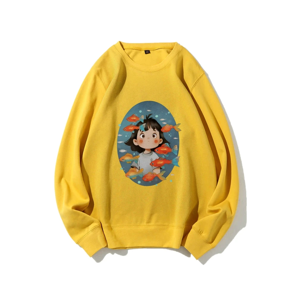 เสื้อสเวตเตอร์คอกลมลําลอง,เสื้อมีฮู้ดสไตล์เกาหลี,เสื้อสเวตเตอร์กราฟิกวาดด้วยมือผู้หญิง,ดีไซน์กระต่าย Y2K,ขนาดใหญ่แสนสบาย,ฤดูใบไม้ร่วง