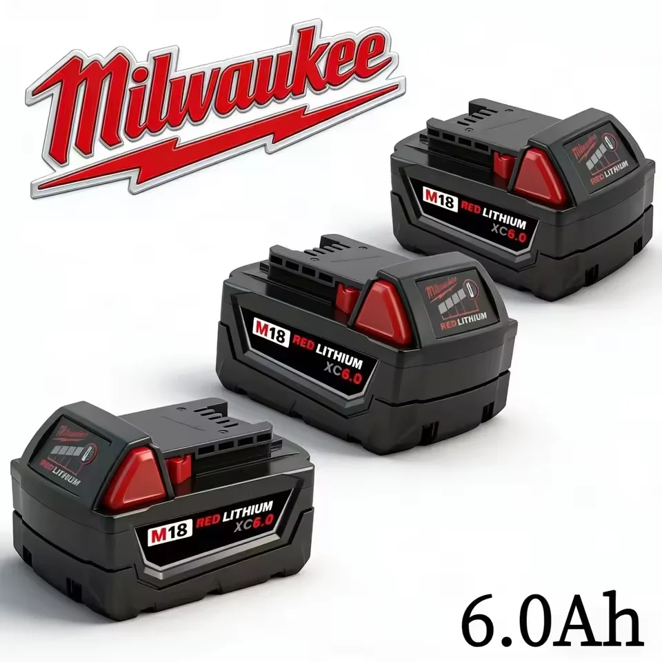 

Milwaukee M18 18V 6000mAh Lithium-Ion Battery Heavy-Duty Rechargeable Pack for Cordless Power Tools M18B6 M18B5