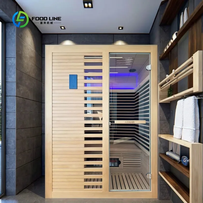Customized Wood Indoor Sauna Hemlock and Cedar Far Infrared Sauna Room Colorful Sauna for Sale