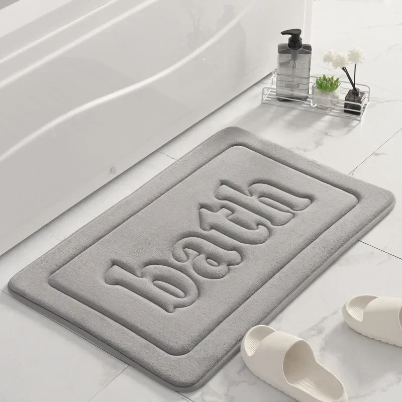 Absorbent Bath Mat Memory Foam Carpet Non-slip Bathroom Rug Bathtub Side Floor Rugs Shower Non-slip Room Doormat Toilet Foot pad