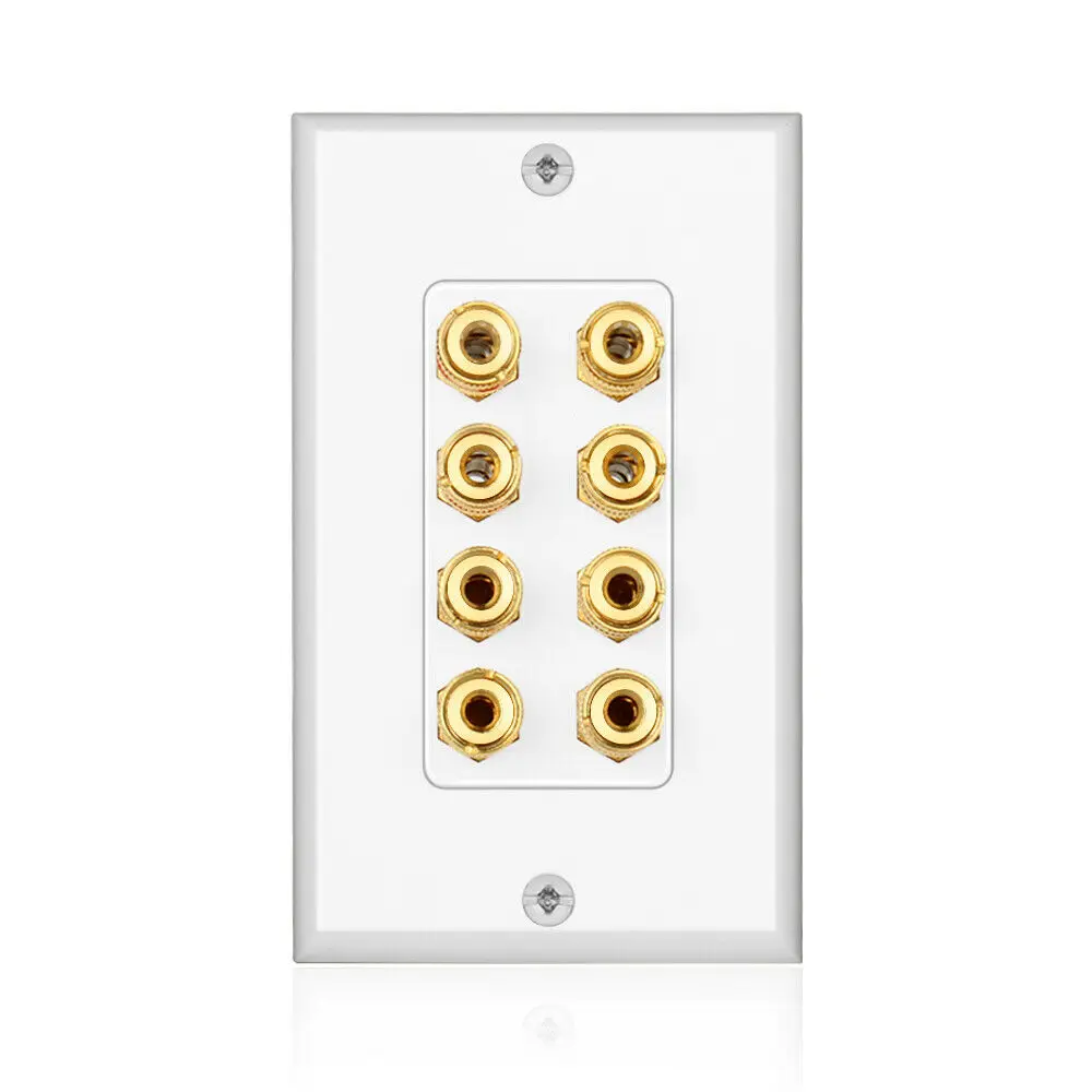 

8 Posts Speaker Wall Plate Home Theater Wall Plate Audio Panel for 4 Speakers