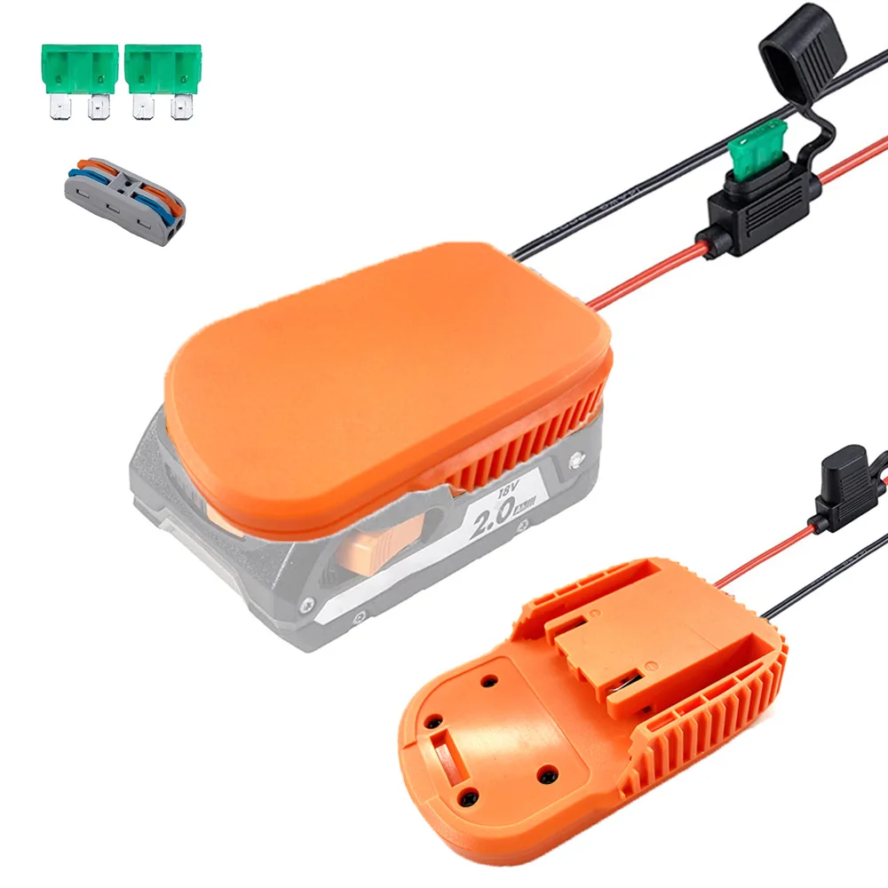 Imagem -02 - Adaptador de Bateria Faça Você Mesmo com Fusível para Ridgid Aeg 18v Hyper Li-ion Bateria Adaptador de Roda de Energia Doca Conector de Alimentação para Ridgid L1815r