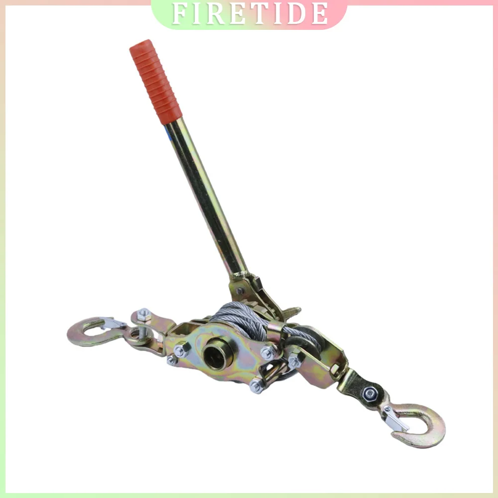 Double Hook Puller 1T 2T, Double Ratchet Wire Rope Tightener & Come Along Tool, Multi-function Ratchet Winch Hoist
