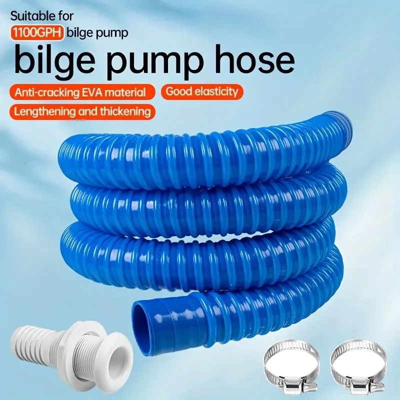 

Bilge Pump Hose 1-1/8 Inch Dia Bilge Pump Installation Kit PVC Hose 2 Stainless Steel Clamps And Thru-Hull Fitting