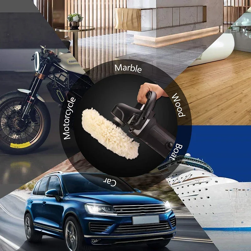 ﻿   1 шт., 5/6/7 дюймов, шерстяная полировальная подушечка с крючком и петлей для составной резки и полировки автомобилей, морских и эпоксидных смол