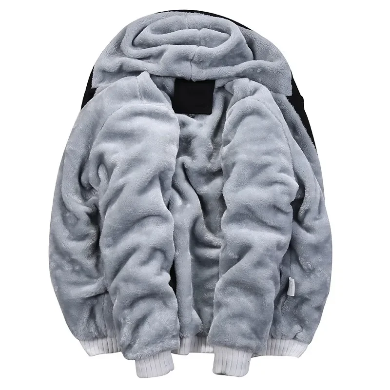 Hoodies Jacket Men Cold Winter Thick Fleece Zipper Hoodies Coat Keep Warm Casual Tracksuit Sportwear Male Sweatshirts Male