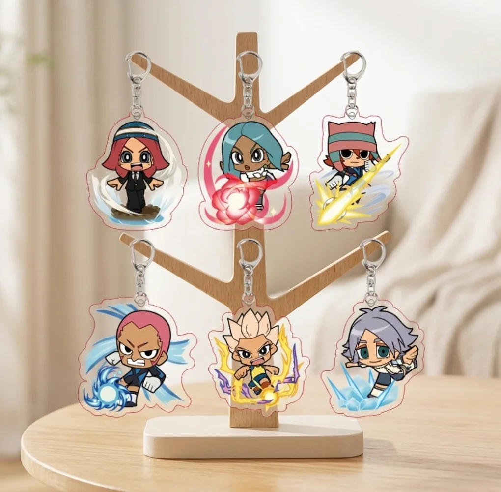 Inazuma Eleven Endou Mamoru Gouenji Acrylic Keychain Chibi Anime Keyring Shuuya Kidou Yuuto Cute Bag Pendant Fans Cosplay Gift