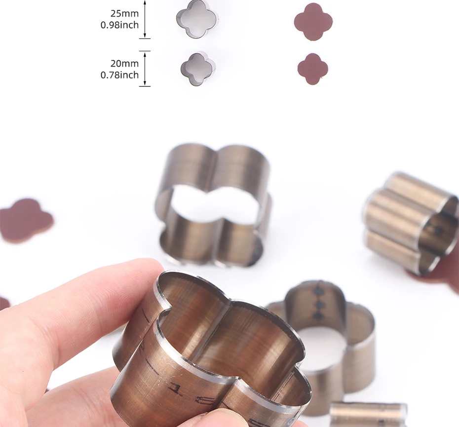 QJH 20–50 mm gestanzte Lederohrringe/Tropfenformschneider/8 Formen/Herz/Quadrat/Abgerundetes Quadrat/Dreieck/Hexagon/Pflaume/Tropfen/Blatt – Detail 34