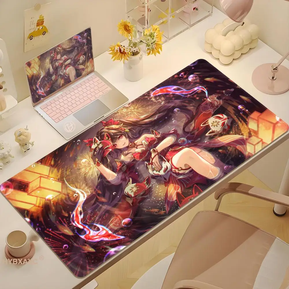 

Блестящий коврик для мыши Honkai Star Rail, большой игровой коврик для мыши, утолщенный коврик для компьютерной клавиатуры LockEdge, настольный коврик 90X40 см, коврики для мыши