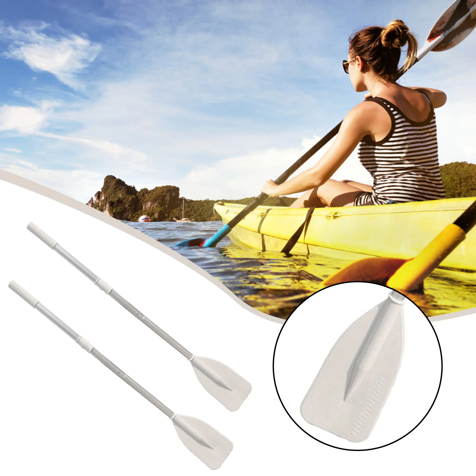 2Pcs Oars for Row  Split Shaft Aluminum Oars Canoe Kayak for Dinghy Water Marine Sports