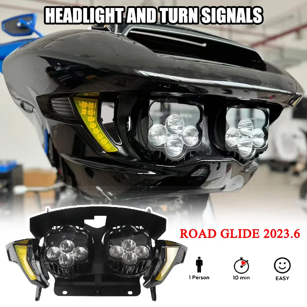 

For Harley Road Glide CVO/SE FLTRXSE FLTRX ST FLTRXSTSE 2024 2025 2026 New LED Motorcycle Headlamp Hi/Lo Beam Headlight Assembly
