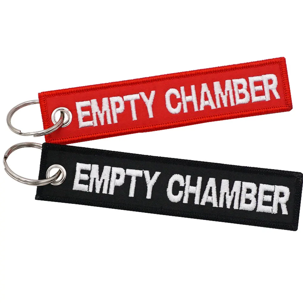 EMPTY CHAMBER Embroidery Keychain with Keyring for Pilots