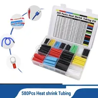 580Pcs Polyolefin Heat Shrink Tubing Kit Cable Sleeves Multicolor Wrap Wire Thermoresistant Tube Waterproof insulation Sleeves