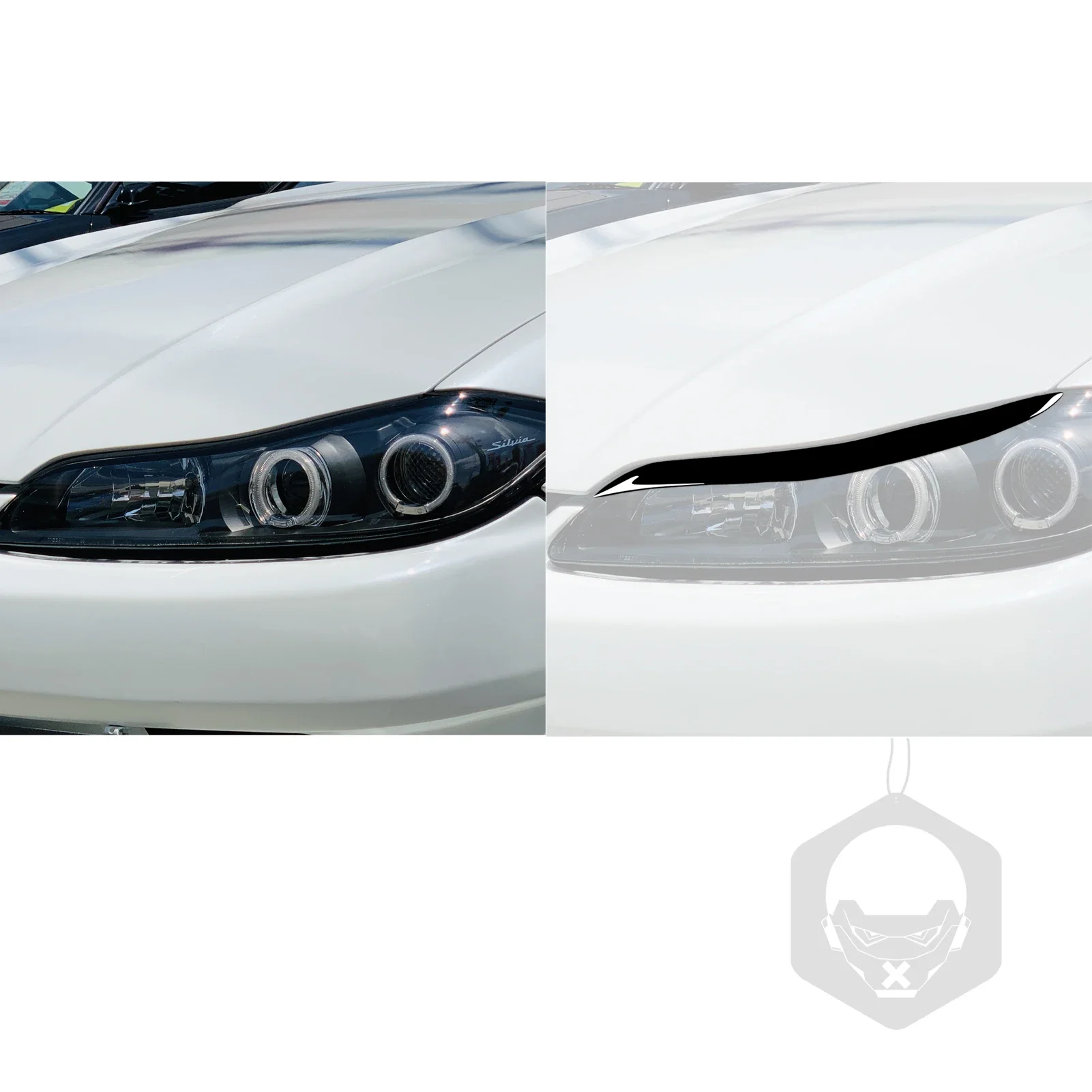 For Nissan 200SX S15 1999 2000 2001 2002 Accessories Car Black Plastic Exterior Lamp Eyebrow Trim Sticker Decoration