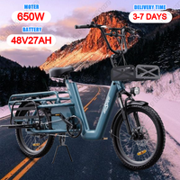 Onesport OT01 Electric Bicycle 650W Motor 48V27AH Lithium Battery Electric Bike 20*2.6 Inch Tire All Terrain Aldult City E-Bike