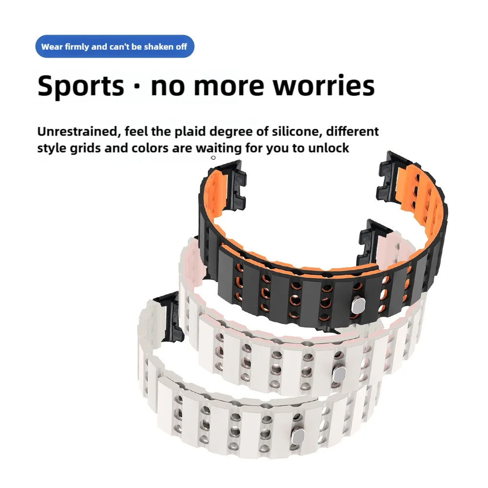 Magnetic Watch Strap For Huawei Band 7 Air Hole Soft Silicone Quick Release Breathable Replacement Wristband Sport Smartwatch