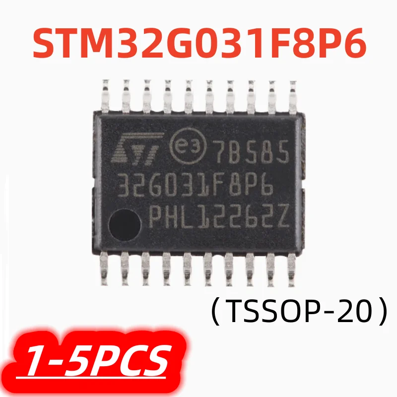 1-5Pcs/lot New Original STM32G031F8P6 STM32G031 STM32 G031F8P6 STM32G TSSOP-20 ARM Cortex-M0+ 32-bit MCU Microcontroller IC Chip