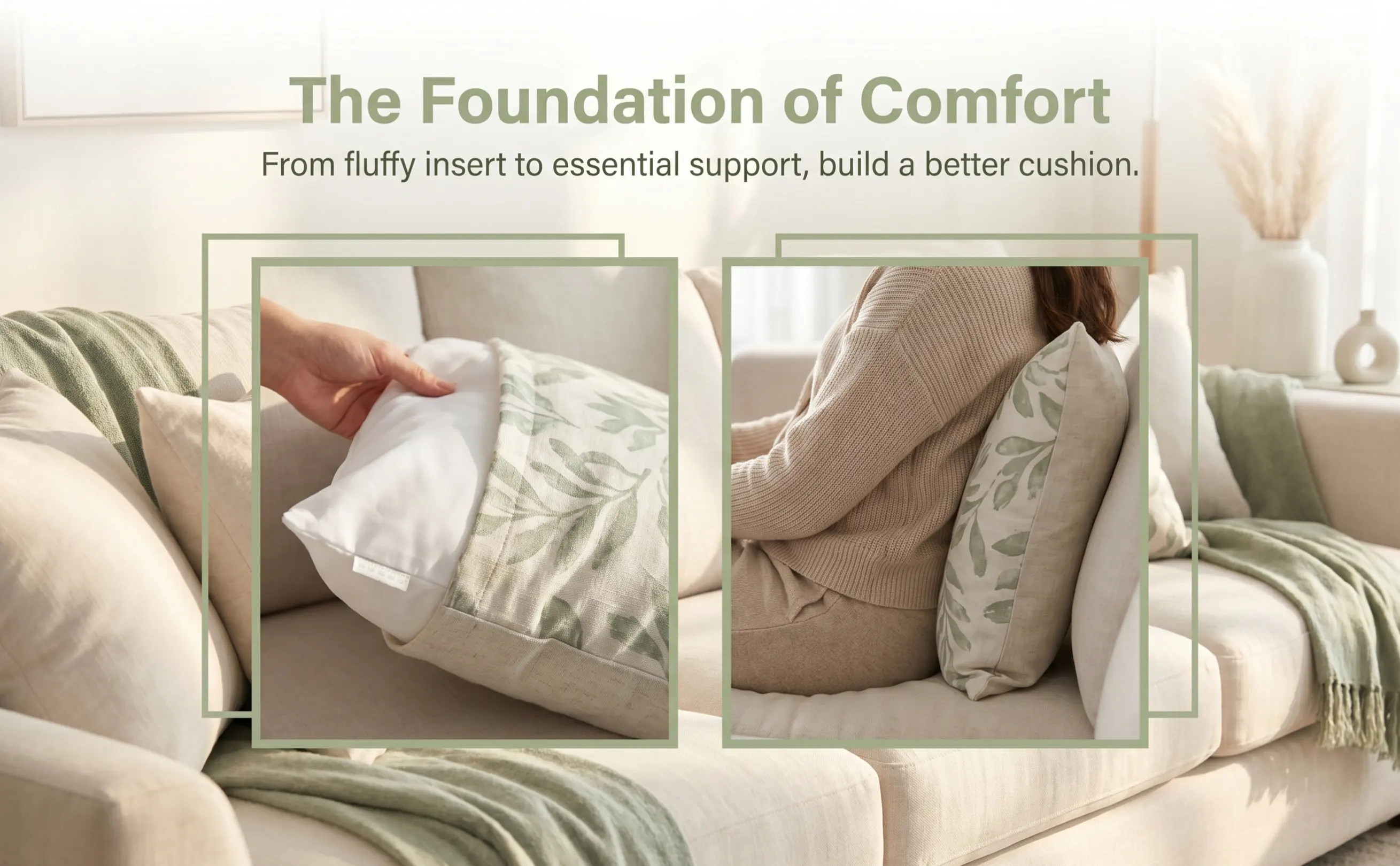 12x12 Inch Couch Pillow Insert White Throw Pillow Filler Sofa Back Support Insert for Living Room