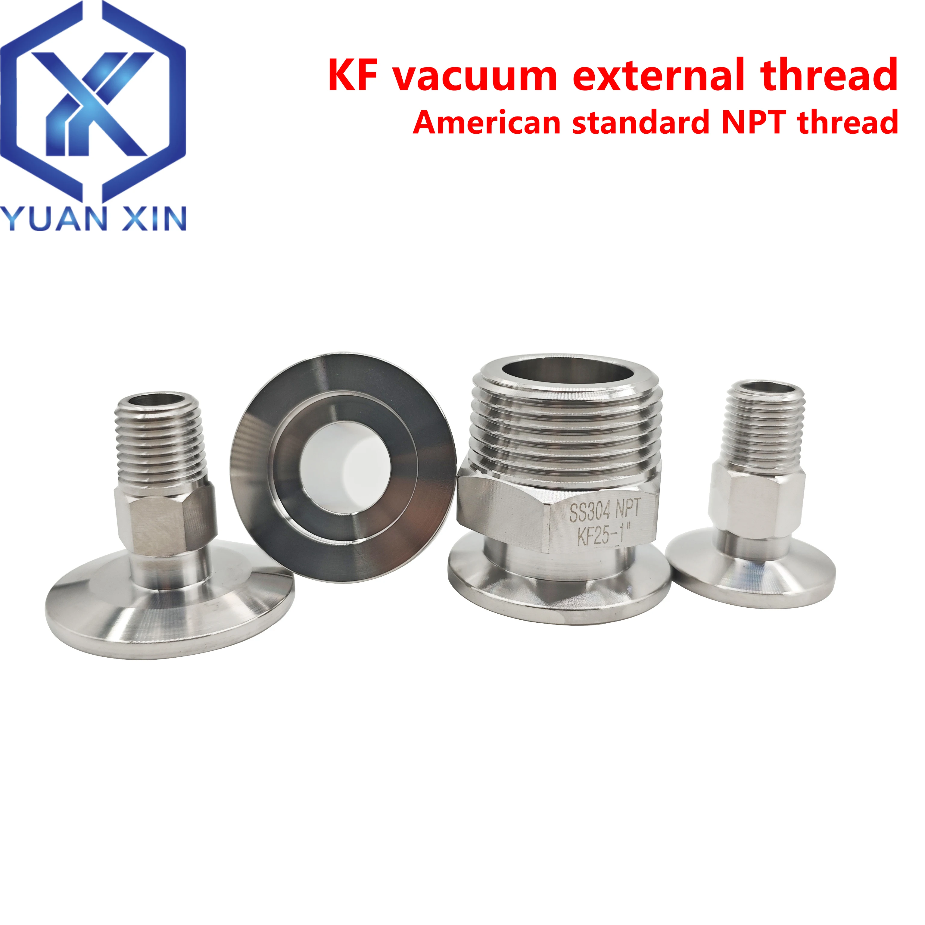 

KF16 KF25 Вакуумный разъем с наружной резьбой, вакуумная труба с наружной резьбой NPT американского стандарта