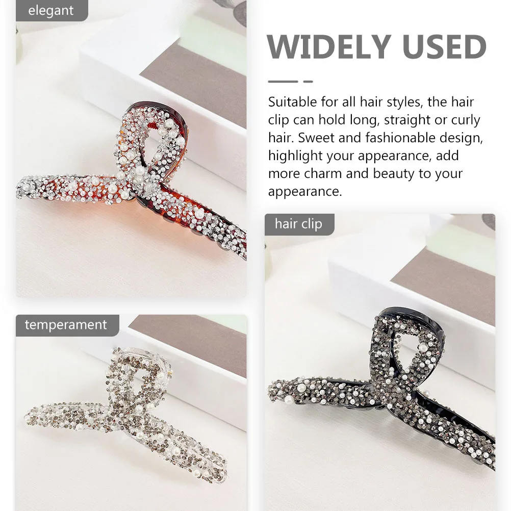 

3pcs Pearl Rhinestone Clamps Styling Tool For Long Curly Women Hair Fixing Clips Grip Clamp Hair Decor Fashion Headdress