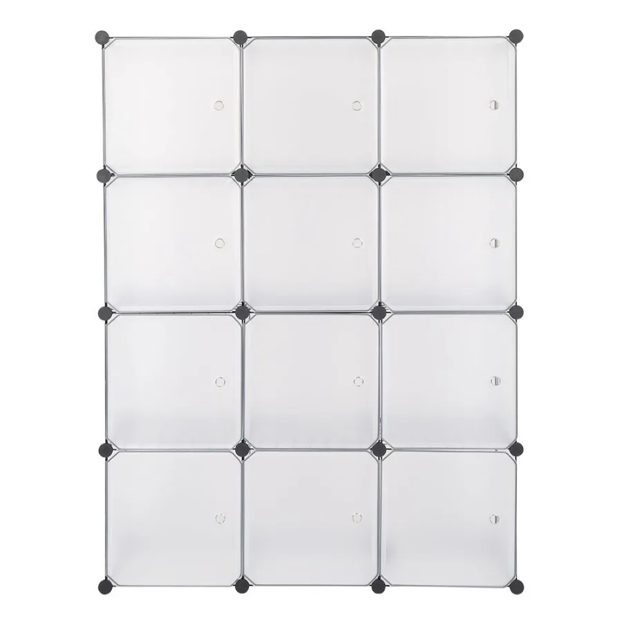 

12Cube Storage Shelf Cube Shelving Bookcase Bookshelf Organizing Closet Toy Organizer Cabinet White Color YF