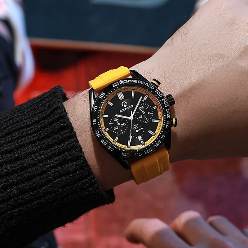 2026 Top Brand Casual Sport Watches for Men Silicone Strap Waterproof Chronograph Quartz Wristwatches High Quality Drop Shipping